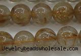 CRU553 15.5 inches 10mm round golden rutilated quartz beads