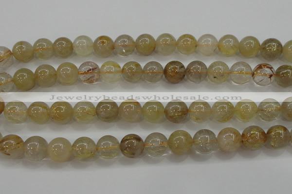 CRU554 15.5 inches 12mm round golden rutilated quartz beads