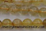 CRU602 15.5 inches 8mm round golden rutilated quartz beads