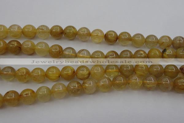 CRU605 15.5 inches 11mm round golden rutilated quartz beads