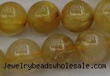 CRU606 15.5 inches 12mm round golden rutilated quartz beads