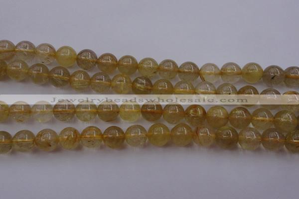 CRU613 15.5 inches 10mm round golden rutilated quartz beads