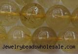 CRU614 15.5 inches 12mm round golden rutilated quartz beads