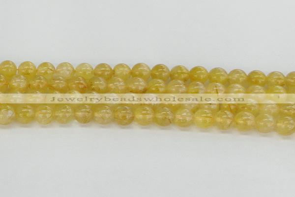 CRU660 15.5 inches 8mm round golden rutilated quartz beads