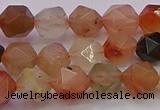 CRU767 15.5 inches 8mm faceted nuggets mixed rutilated quartz beads