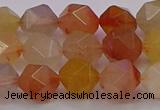 CRU768 15.5 inches 10mm faceted nuggets mixed rutilated quartz beads