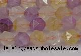 CRU772 15.5 inches 8mm faceted nuggets lavender amethyst & citrine beads