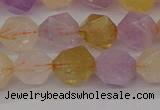 CRU774 15.5 inches 12mm faceted nuggets lavender amethyst & citrine beads