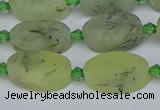 CRU781 15.5 inches 10*16mm oval green rutilated quartz beads