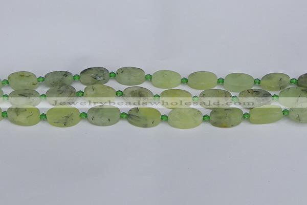 CRU781 15.5 inches 10*16mm oval green rutilated quartz beads