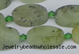 CRU783 15.5 inches 13*20mm oval green rutilated quartz beads