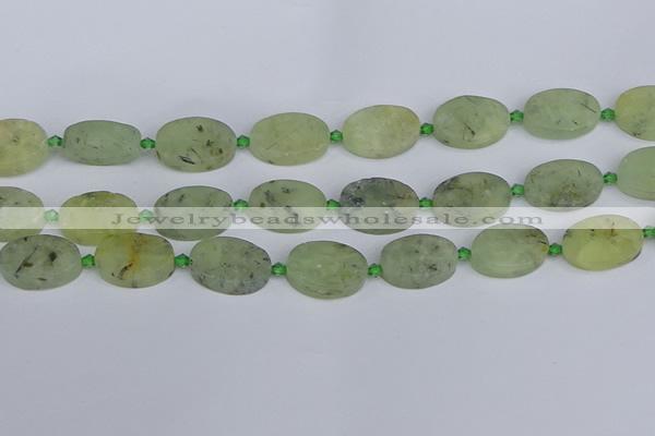 CRU784 15.5 inches 16*22mm oval green rutilated quartz beads