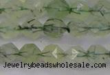 CRU791 15.5 inches 6mm faceted nuggets green rutilated quartz beads