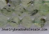 CRU792 15.5 inches 8mm faceted nuggets green rutilated quartz beads