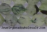 CRU793 15.5 inches 10mm faceted nuggets green rutilated quartz beads