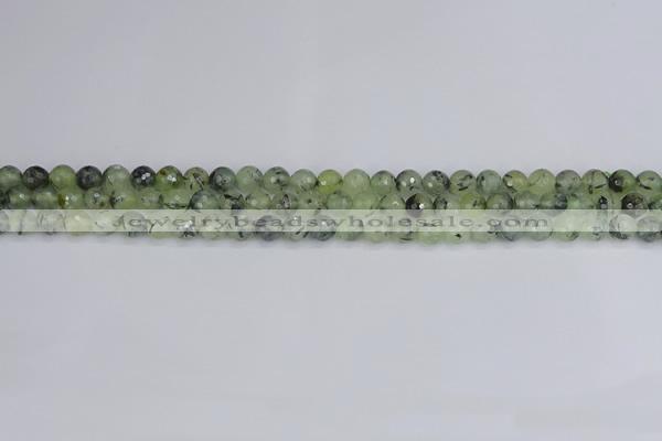 CRU800 15.5 inches 4mm faceted round prehnite gemstone beads