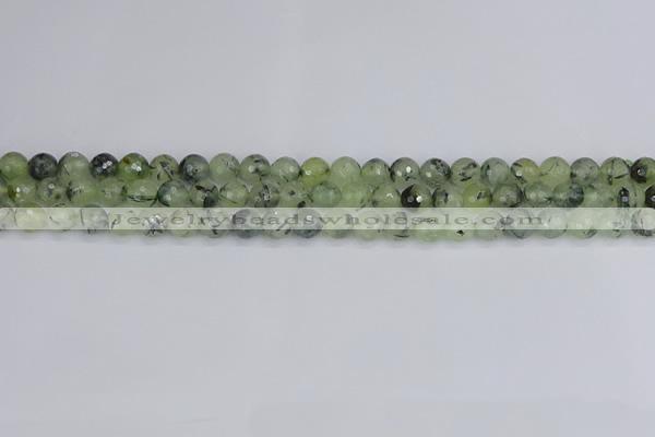 CRU801 15.5 inches 6mm faceted round prehnite gemstone beads