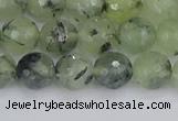 CRU802 15.5 inches 8mm faceted round prehnite gemstone beads