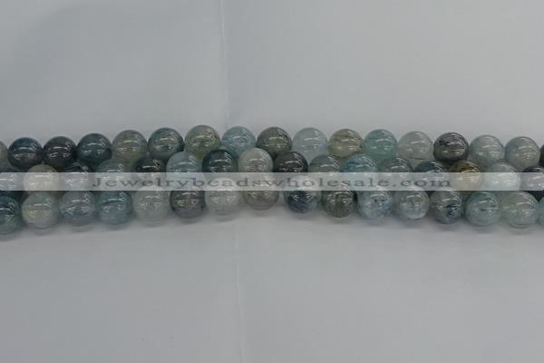 CRU854 15.5 inches 12mm round blue rutilated quartz beads