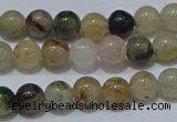 CRU901 15.5 inches 6mm round green rutilated quartz beads wholesale