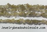 CRU929 15.5 inches 6*8mm - 10*12mm chips golden rutilated quartz beads