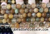 CRU949 15.5 inches 10mm round mixed rutilated quartz beads