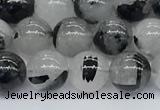 CRU954 15.5 inches 6mm round black rutilated quartz beads