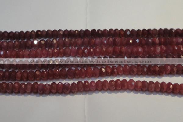 CRZ1027 15.5 inches 5*7mm faceted rondelle AA grade ruby beads