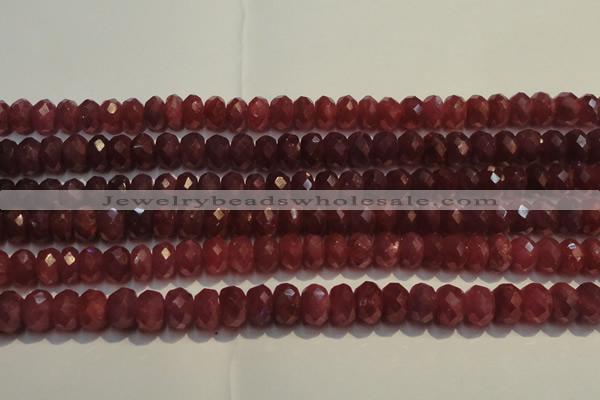 CRZ1030 15.5 inches 4*6mm faceted rondelle AAA grade ruby beads