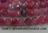 CRZ1120 15.5 inches 4mm faceted round natural ruby gemstone beads