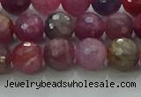 CRZ1123 15.5 inches 7mm faceted round natural ruby gemstone beads