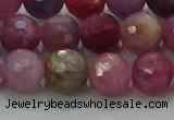 CRZ1124 15.5 inches 8mm faceted round natural ruby gemstone beads