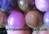 CRZ1134 15.5 inches 12mm faceted round ruby sapphire beads