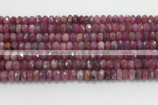 CRZ1152 15.5 inches 4*6.8mm faceted rondelle natural ruby beads