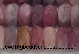 CRZ1153 15.5 inches 4*8mm faceted rondelle natural ruby beads