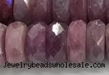 CRZ1155 15.5 inches 5*12mm faceted rondelle natural ruby beads