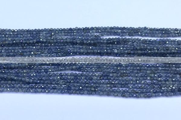 CRZ1171 15 inches 2mm faceted round sapphire beads