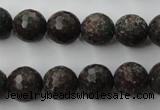 CRZ204 15.5 inches 12mm faceted round ruby zoisite gemstone beads