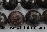 CRZ208 15.5 inches 20mm faceted round ruby zoisite gemstone beads