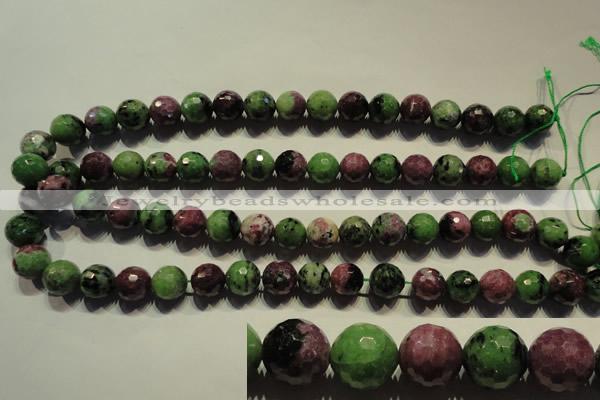 CRZ356 15.5 inches 12mm faceted round natural ruby zoisite beads