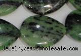 CRZ490 15.5 inches 22*30mm flat teardrop ruby zoisite gemstone beads