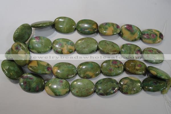 CRZ618 15.5 inches 22*30mm oval New ruby zoisite gemstone beads