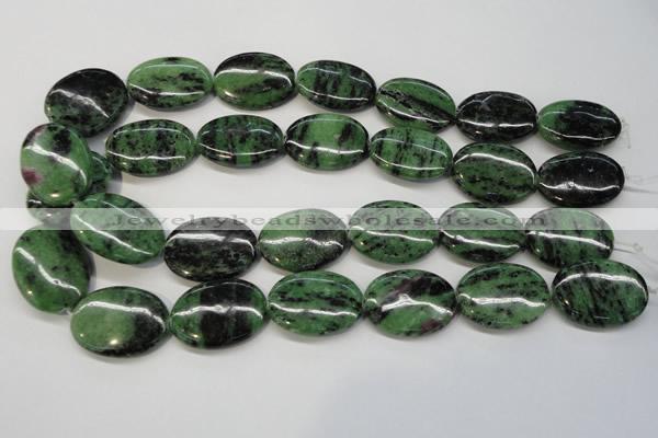 CRZ63 15.5 inches 22*30mm oval ruby zoisite gemstone beads