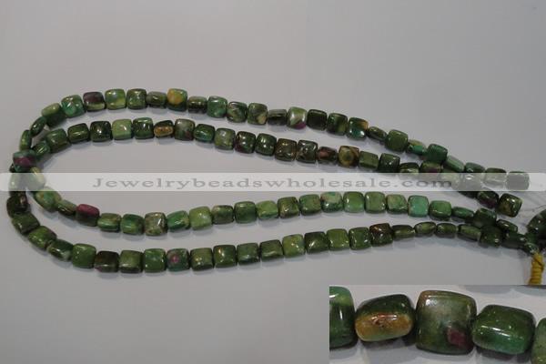 CRZ630 15.5 inches 8*8mm square New ruby zoisite gemstone beads