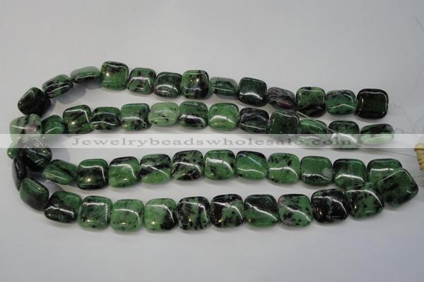 CRZ66 15.5 inches 16*16mm square ruby zoisite gemstone beads