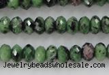 CRZ702 15 inches 5*8mm faceted rondelle ruby zoisite gemstone beads