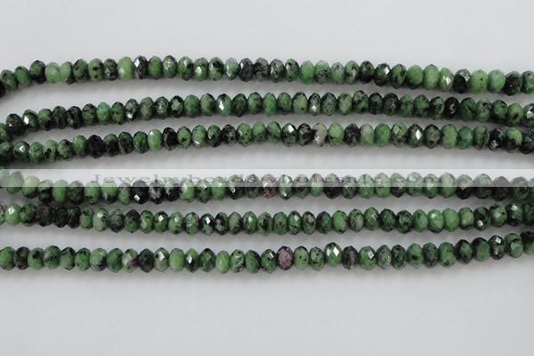 CRZ702 15 inches 5*8mm faceted rondelle ruby zoisite gemstone beads