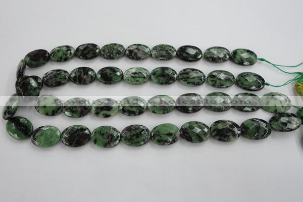 CRZ710 15 inches 15*20mm faceted oval ruby zoisite gemstone beads