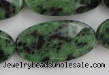 CRZ715 15 inches 20*40mm faceted oval ruby zoisite gemstone beads