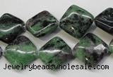 CRZ73 15.5 inches 14*14mm diamond ruby zoisite gemstone beads